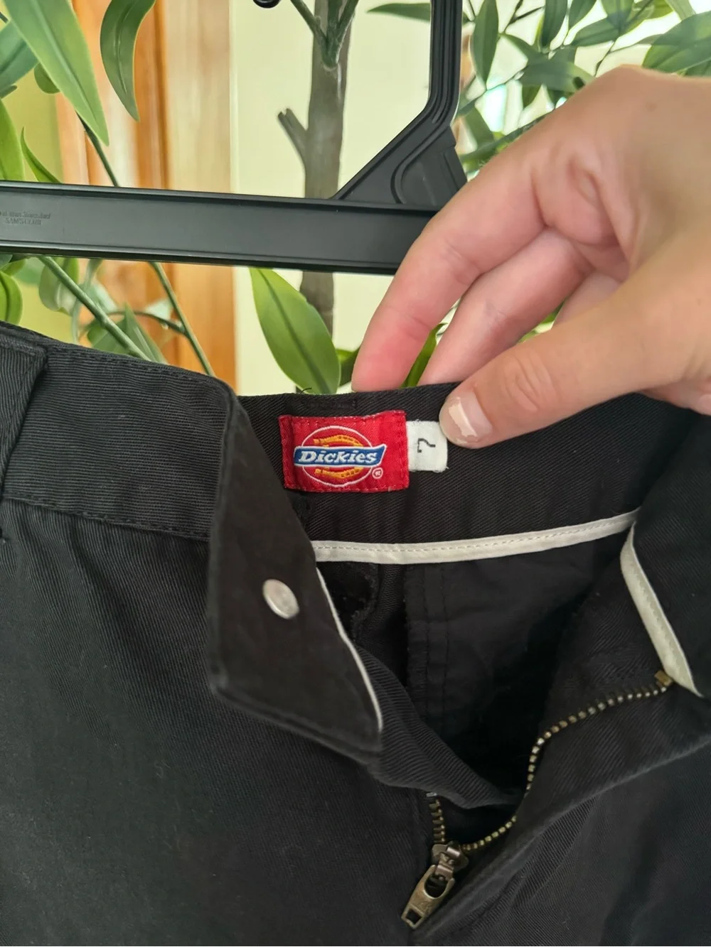 DICKIES Black Bondage Zipper Skater Work Wide Leg Punk Cargo Pants